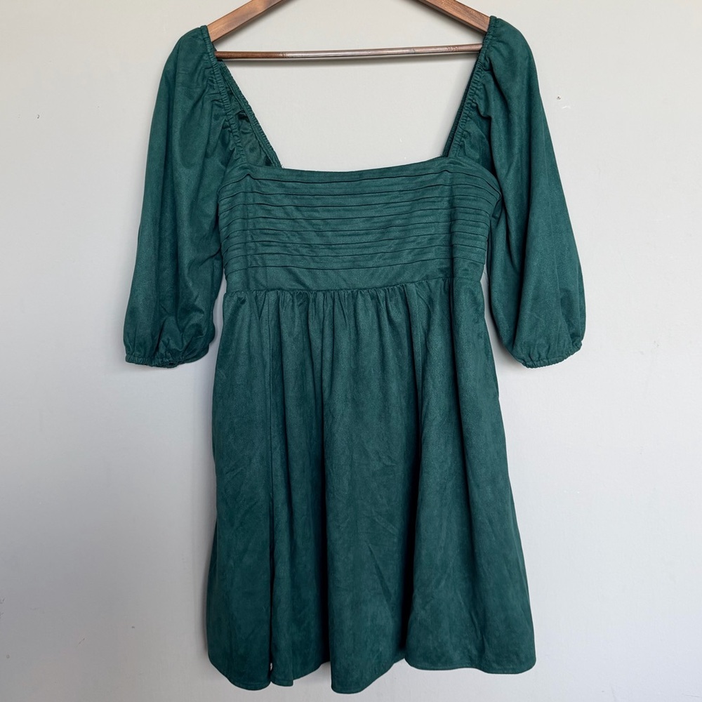 Francesca’s Green Babydoll Dress Large